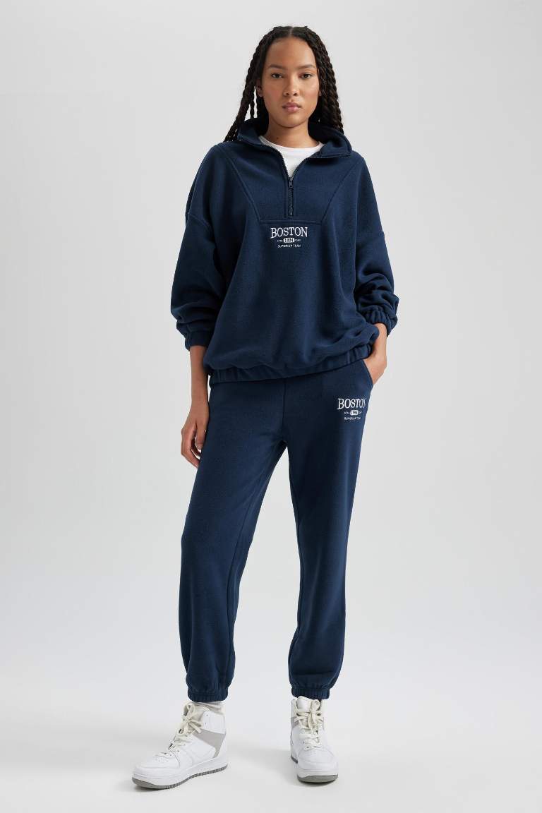 Navy WOMAN Oversize Fit Long Sleeve Sweatshirt 2835297 | DeFacto