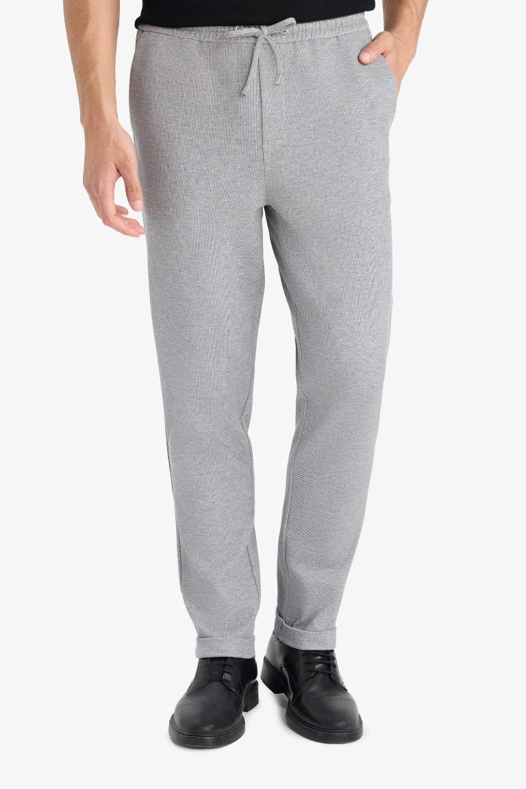 Jogger Fit Stretch Fabric Double Leg Trousers