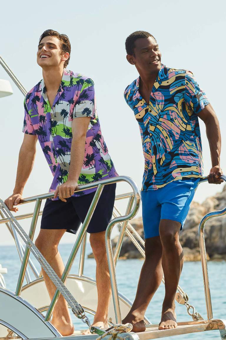 Coool Regular Fit Printed Viscose Short Sleeve Hawaiian Shirt