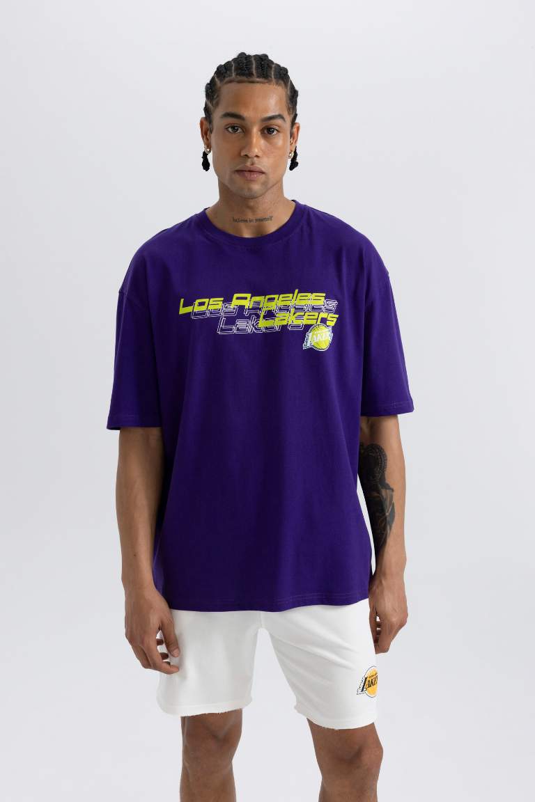 DeFactoFit NBA Los Angeles Lakers Oversize Back strap T-Shirt