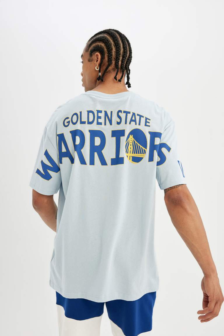 DeFactoFit NBA Golden State Warriors Boxy Fit Crew Neck T-Shirt