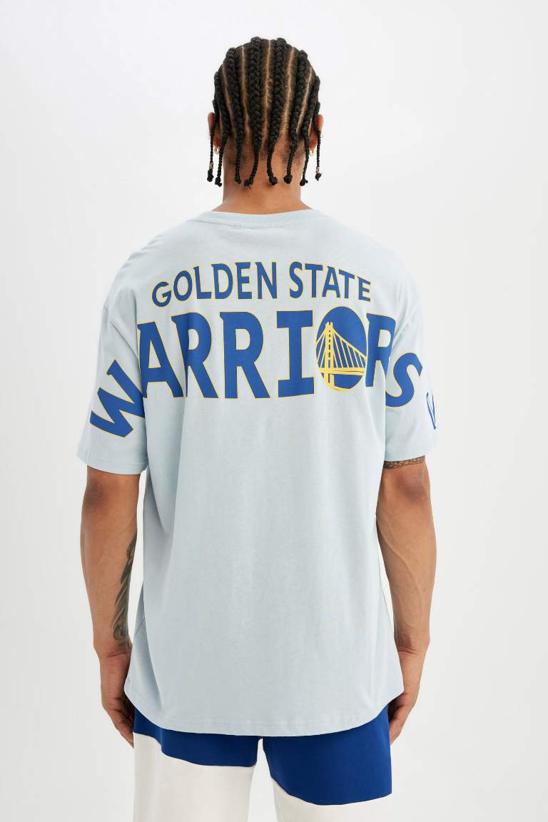 DeFactoFit NBA Golden State Warriors Boxy Fit Crew Neck T-Shirt