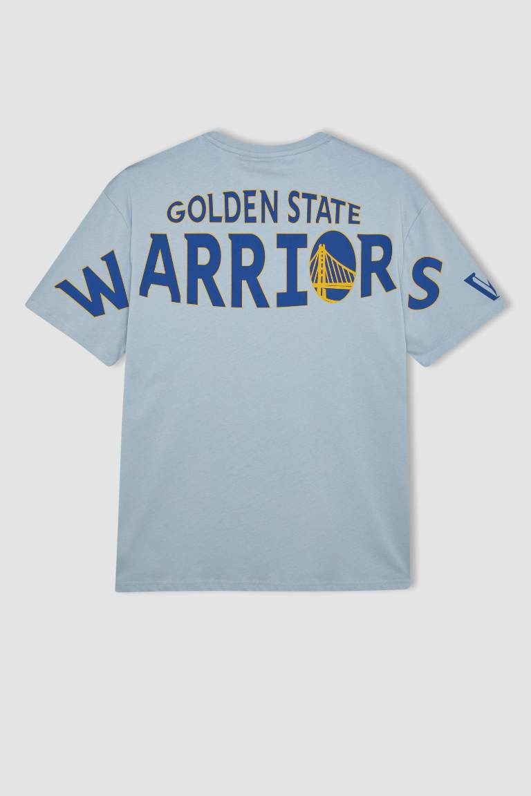 DeFactoFit NBA Golden State Warriors Boxy Fit Crew Neck T-Shirt