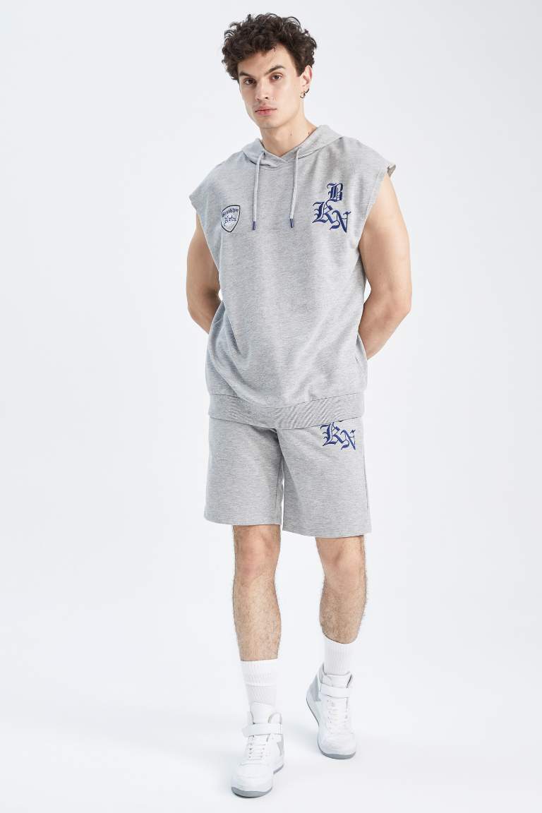 DeFactoFit NBA Brooklyn Nets Regular Fit Cepli %100 Pamuk Şort
