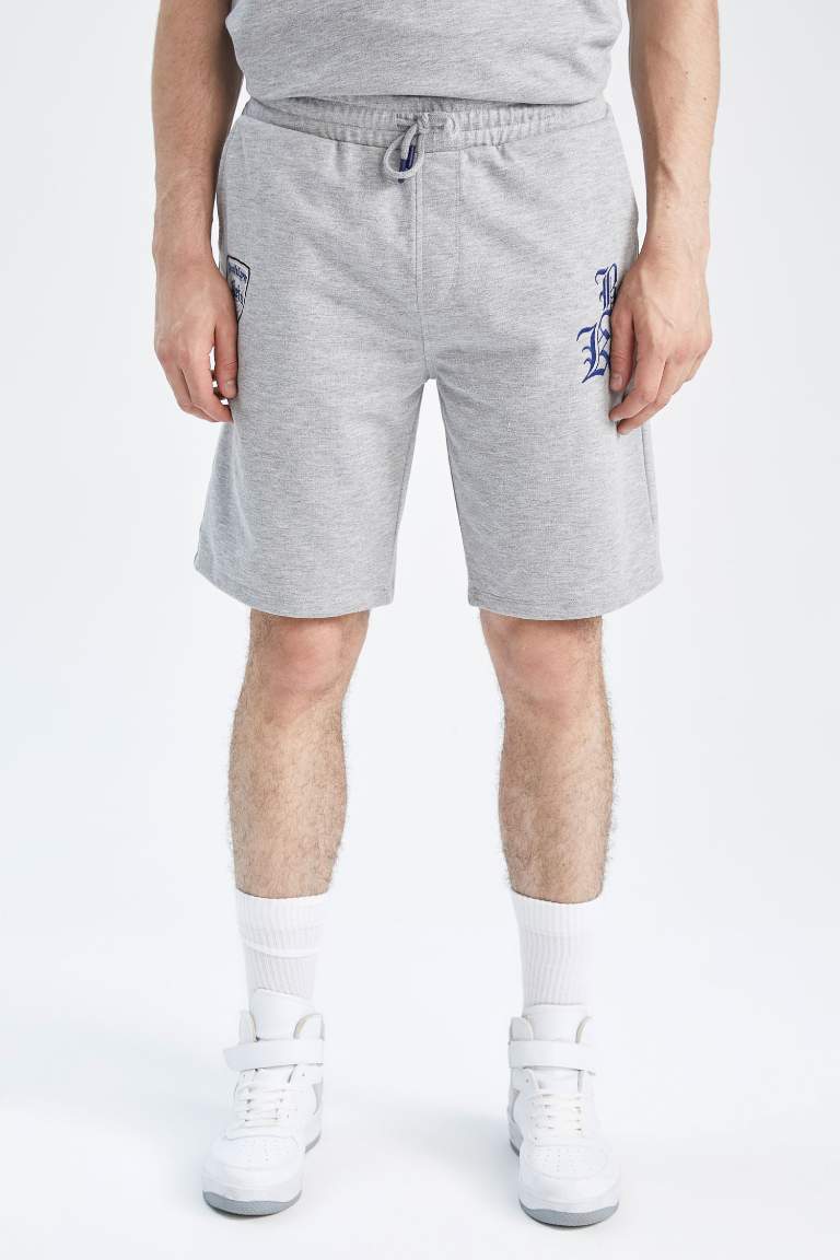 DeFactoFit NBA Brooklyn Nets Regular Fit Cepli %100 Pamuk Şort