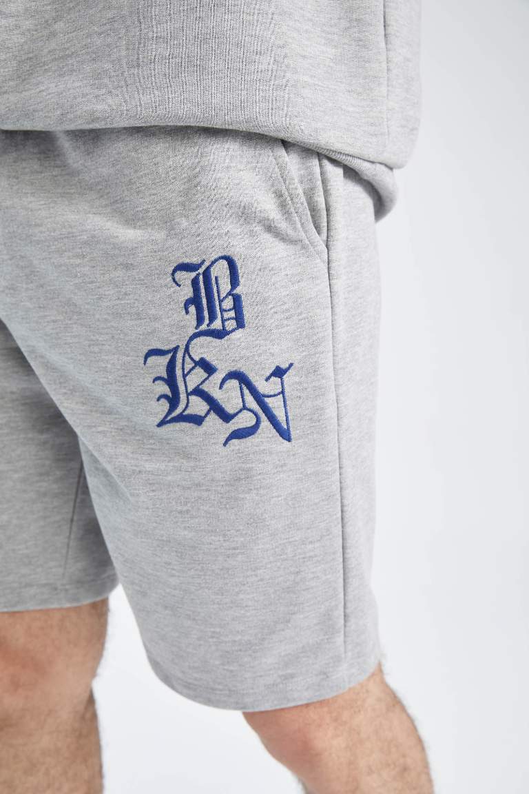 DeFactoFit NBA Brooklyn Nets Regular Fit Cepli %100 Pamuk Şort