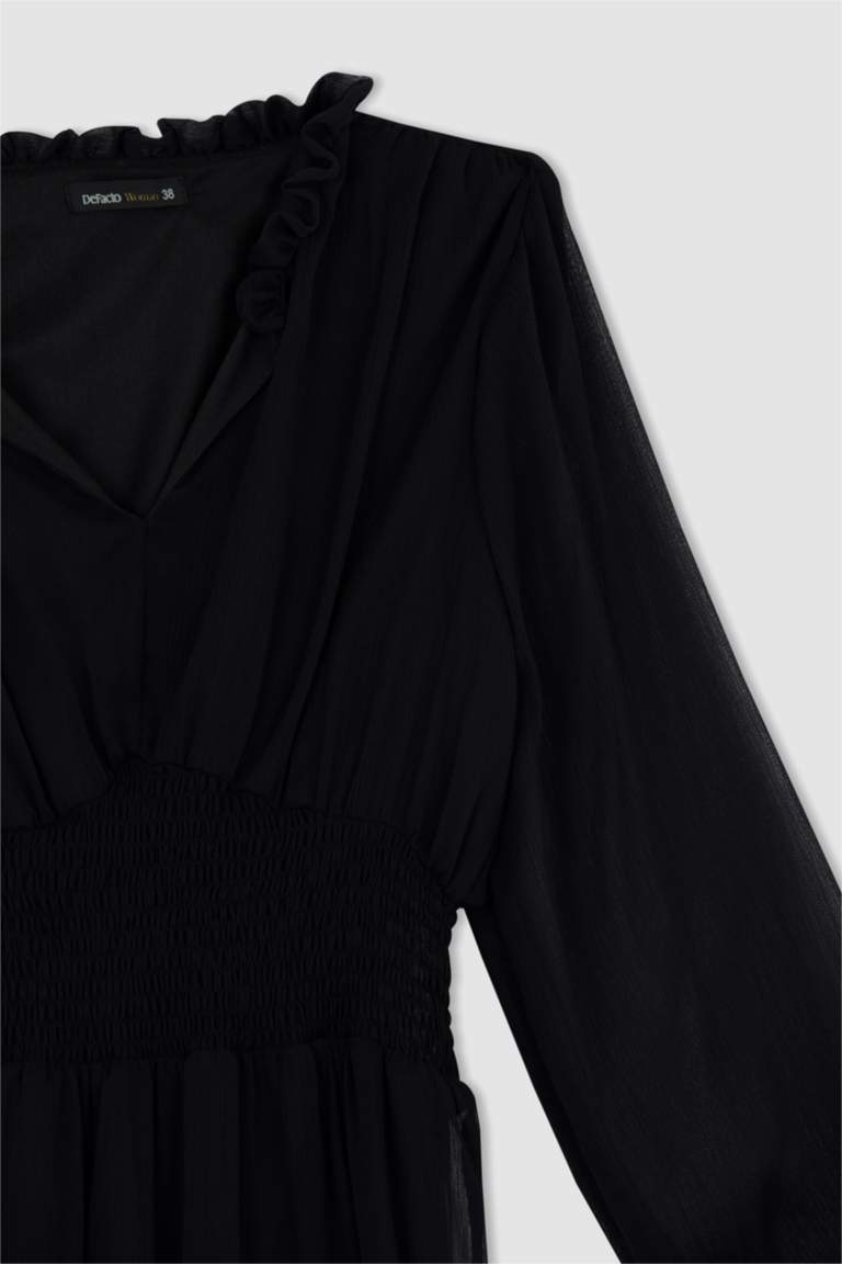 Robe En Mousseline De Soie Blanc Femme Chic Manche Longue évasée Col Rond, Halloween Costume De Vampire Fantôme Gothique Léger Lâche Ample Grande