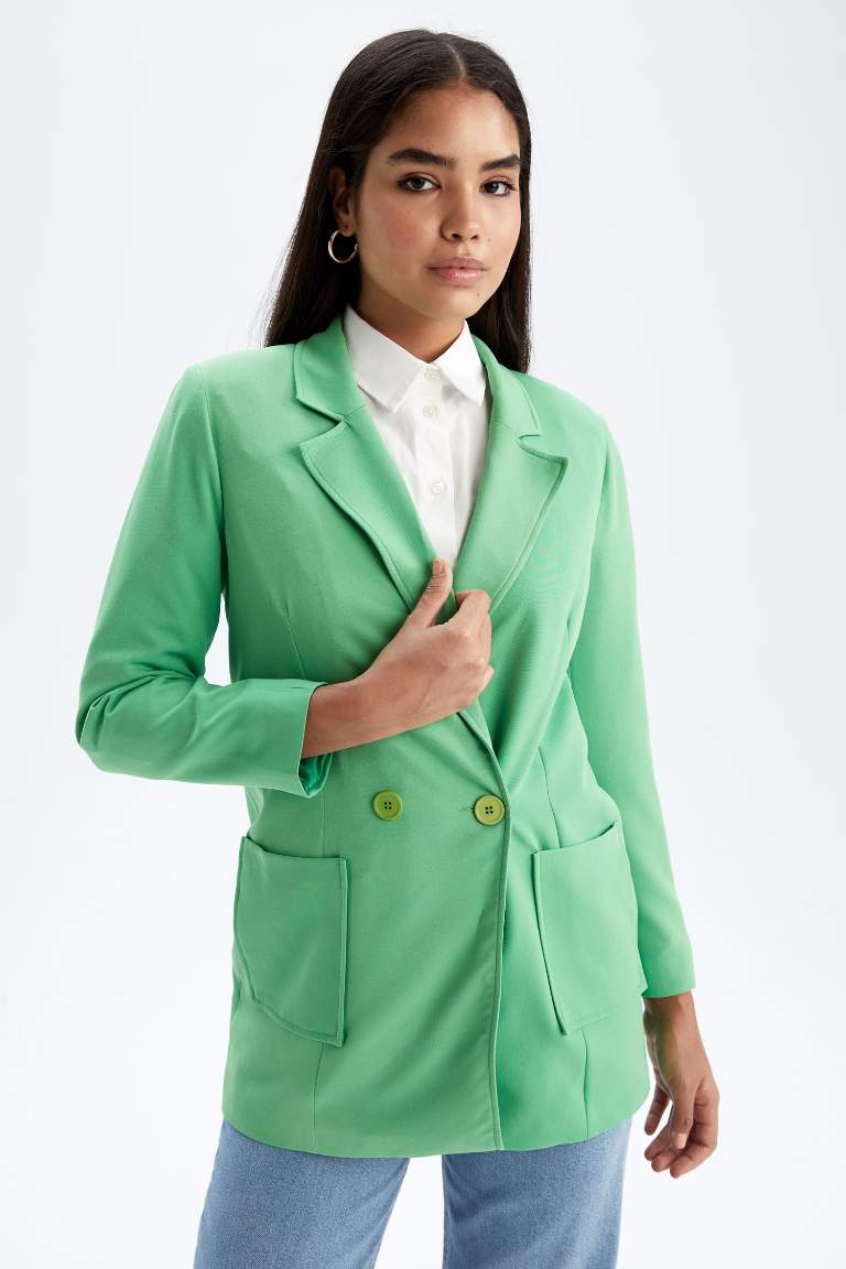 Oversize Fit Crepe Blazer