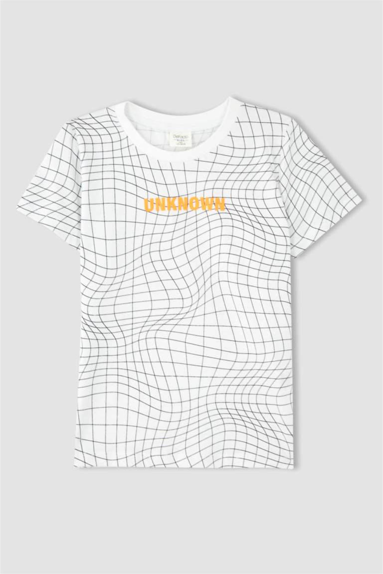 T-shirt Garçon Lupilu Gris Géométrique – Manches Longues, Coton, Taille Unique