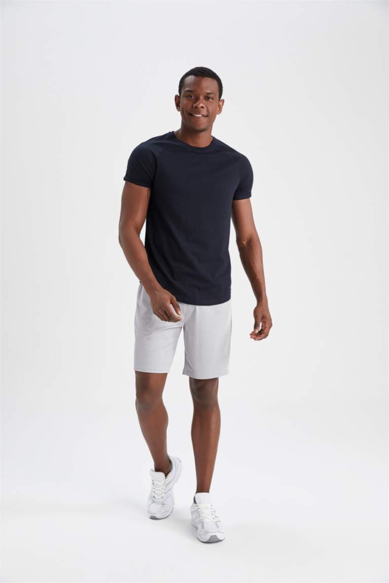 Defacto Fit Long Muscle Fit Crew Neck Short Sleeve T-Shirt