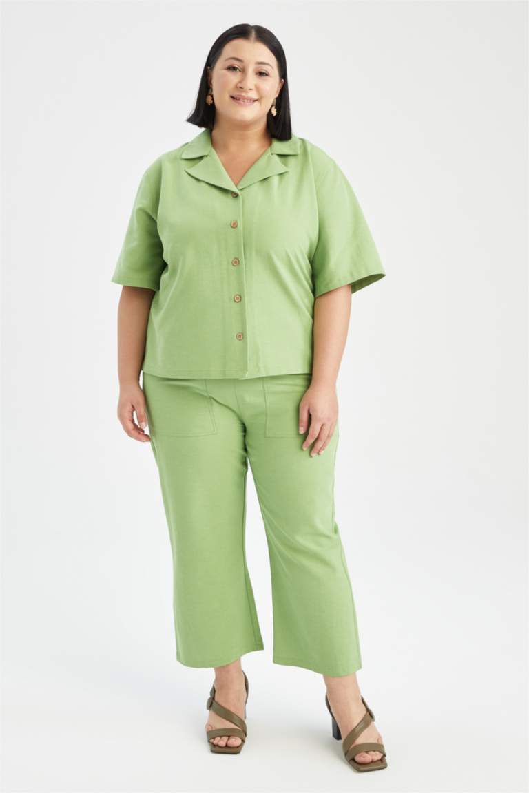 Regular Fit Elasticated Waist Capri Chinos