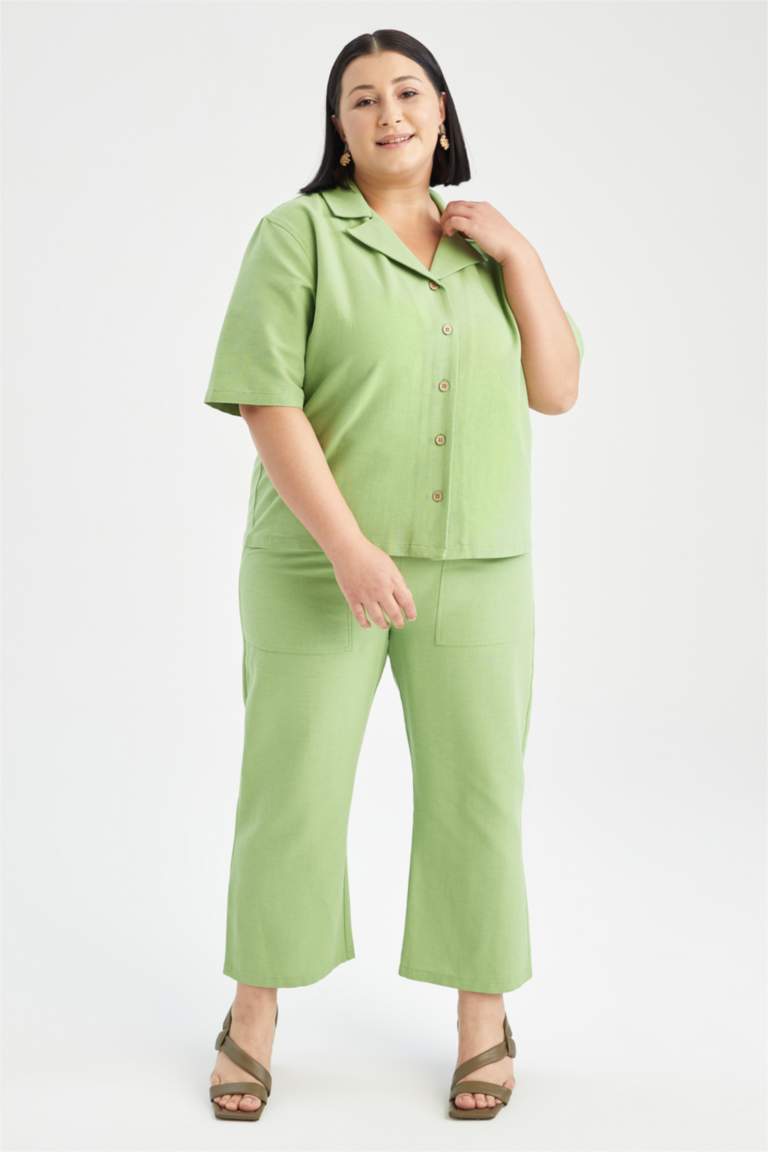 Regular Fit Elasticated Waist Capri Chinos