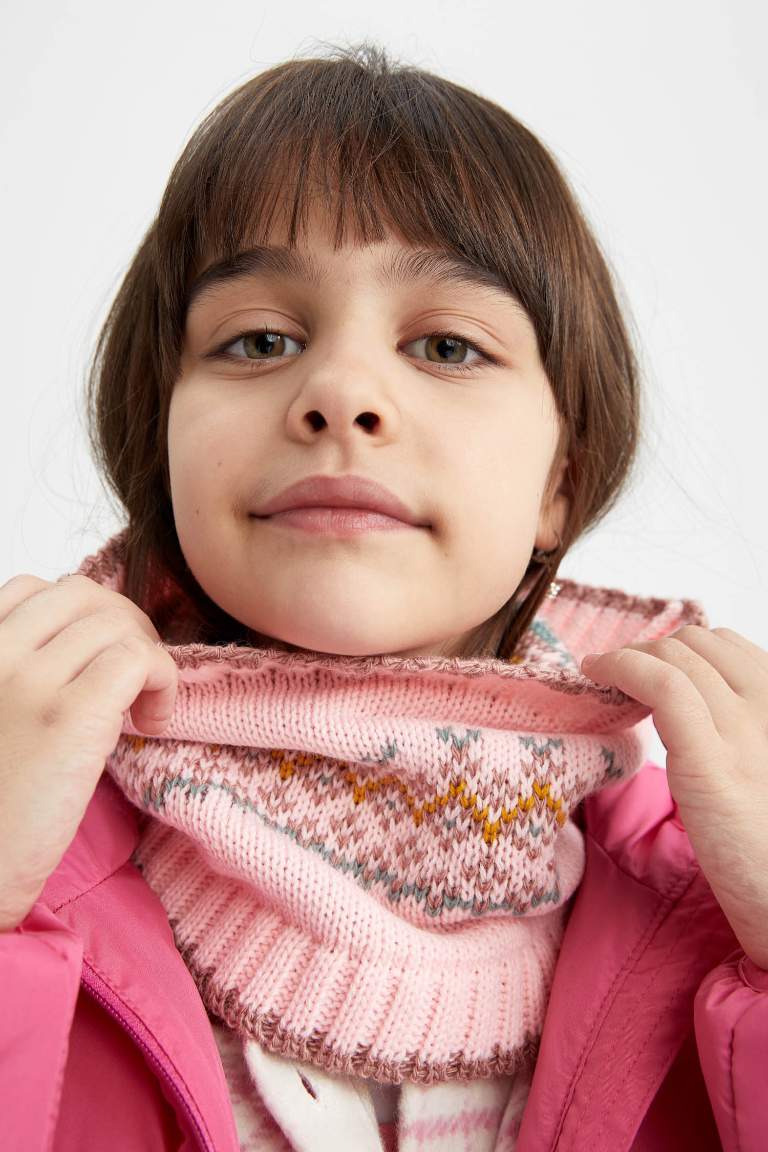 Ensemble Écharpe et Bonnet en tricot à motifs pour fille