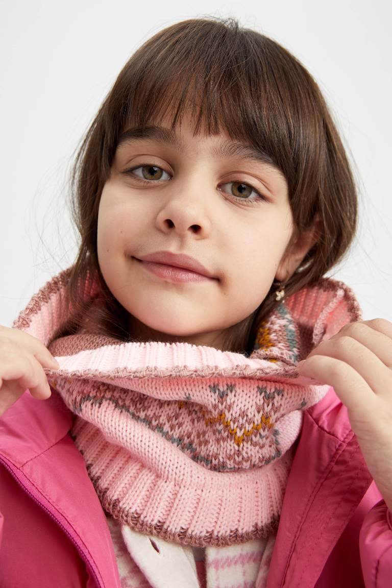 Ensemble Écharpe et Bonnet en tricot à motifs pour fille