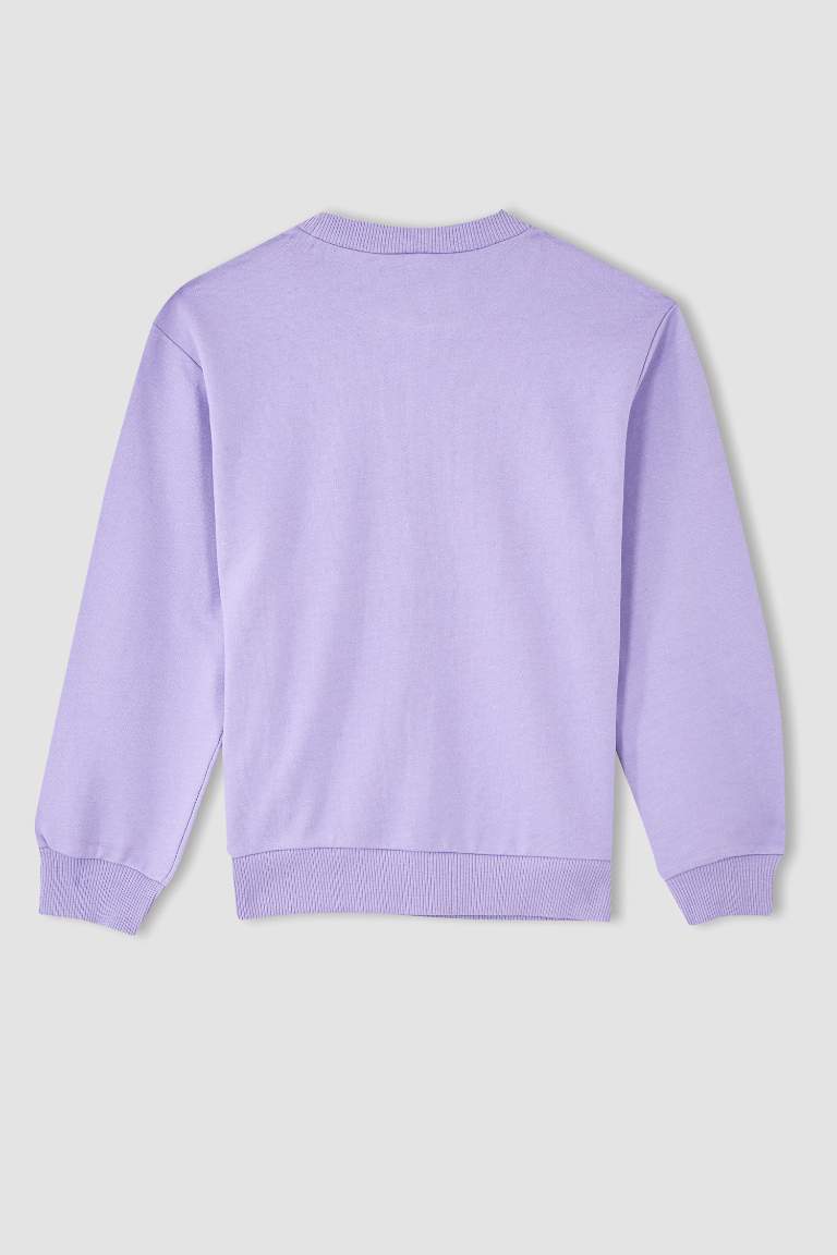 Kız Çocuk Bisiklet Yaka Sweatshirt