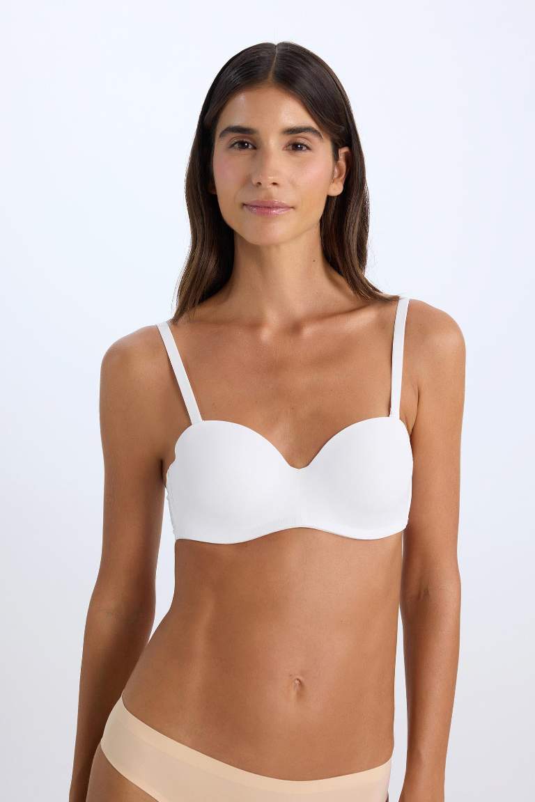Boş Kap Toparlayıcı Dolgusuz Straplez Basic Düz Bra-Fall in Love