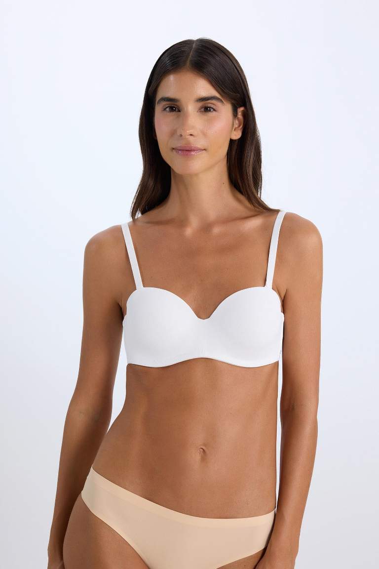Boş Kap Toparlayıcı Dolgusuz Straplez Basic Düz Bra-Fall in Love
