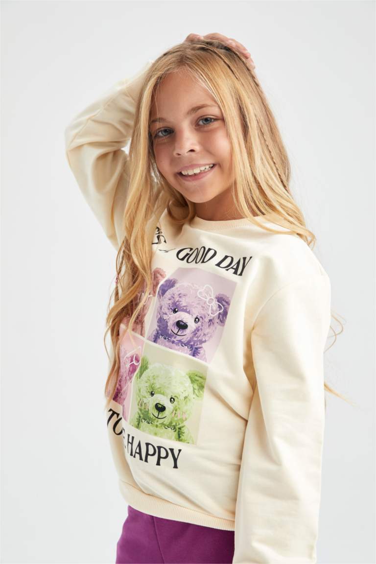 Қыздарға қалыпты пішім дөңгелек жаға Свитер