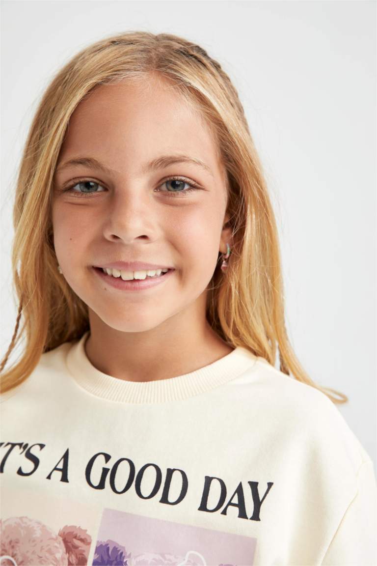 Қыздарға қалыпты пішім дөңгелек жаға Свитер