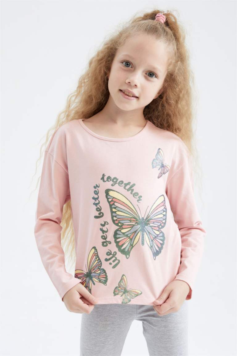 Қыздарға дөңгелек жаға ұзын жеңді 2 Ұзын жеңді футболка