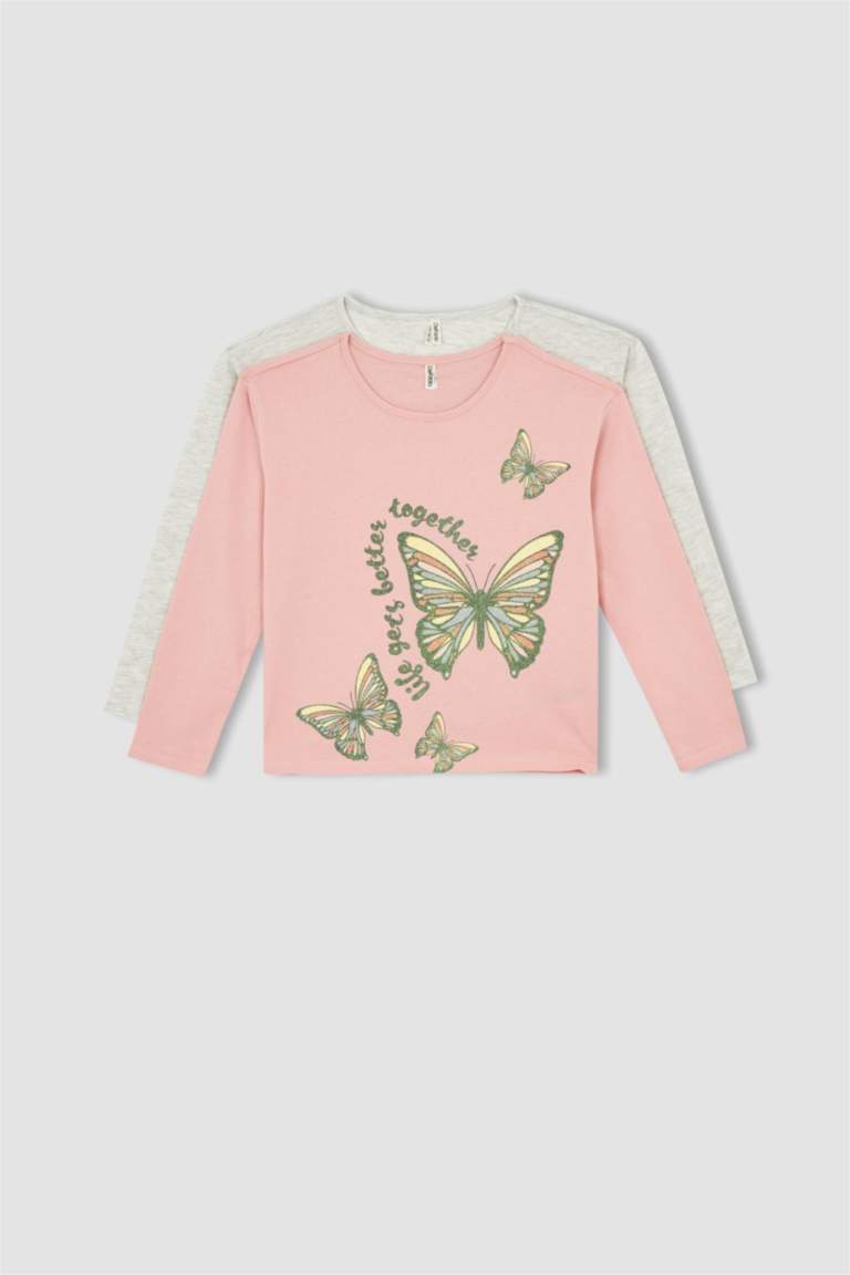 Қыздарға дөңгелек жаға ұзын жеңді 2 Ұзын жеңді футболка