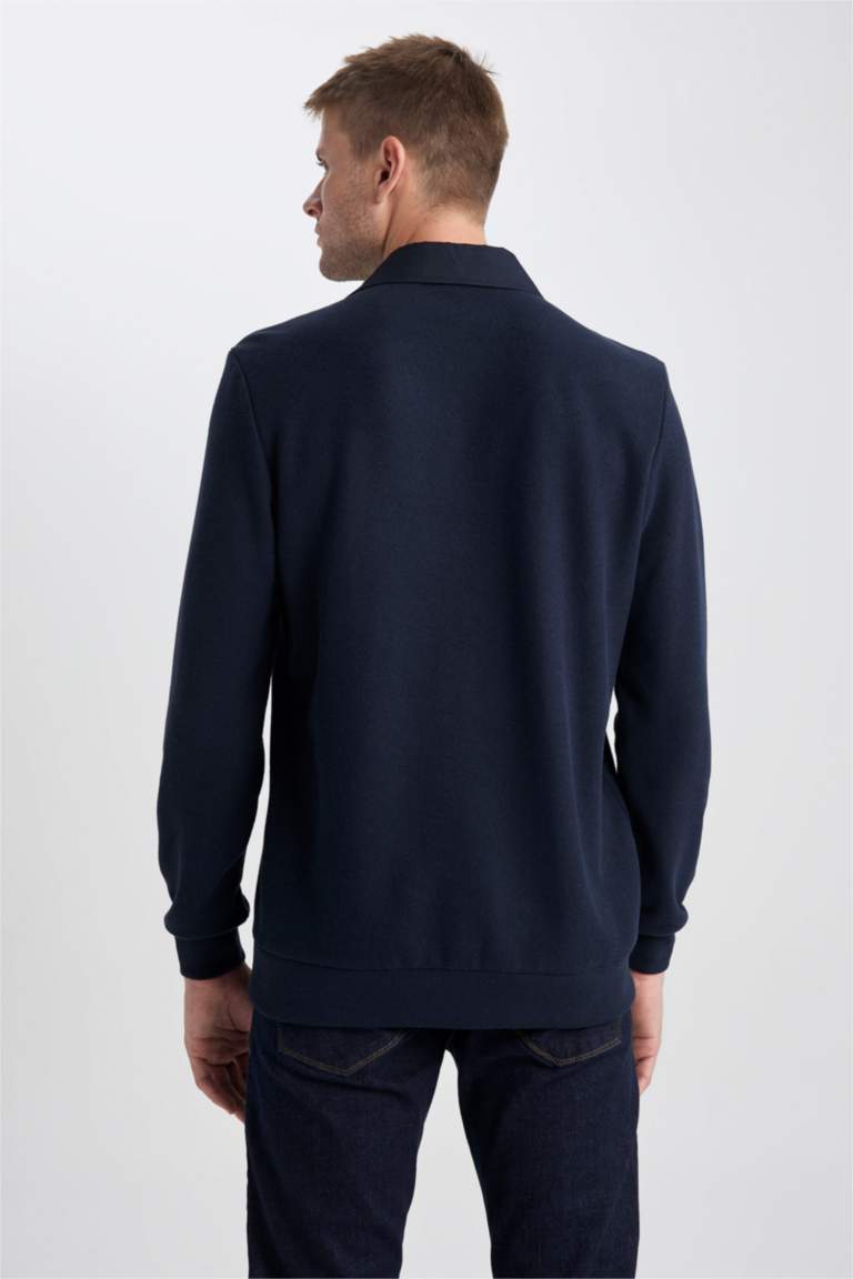 Regular Fit Polo Neck Sweatshirt