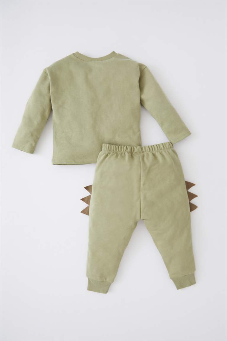 Baby Boy Regular Fit 3D Crew Neck Soft Hairy Sweatshirt Tracksuit Bottom Set