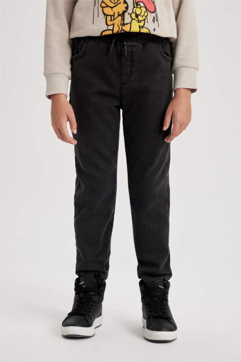 Boy Jogger Elastic Banded Leg Fleece Lined Jeans