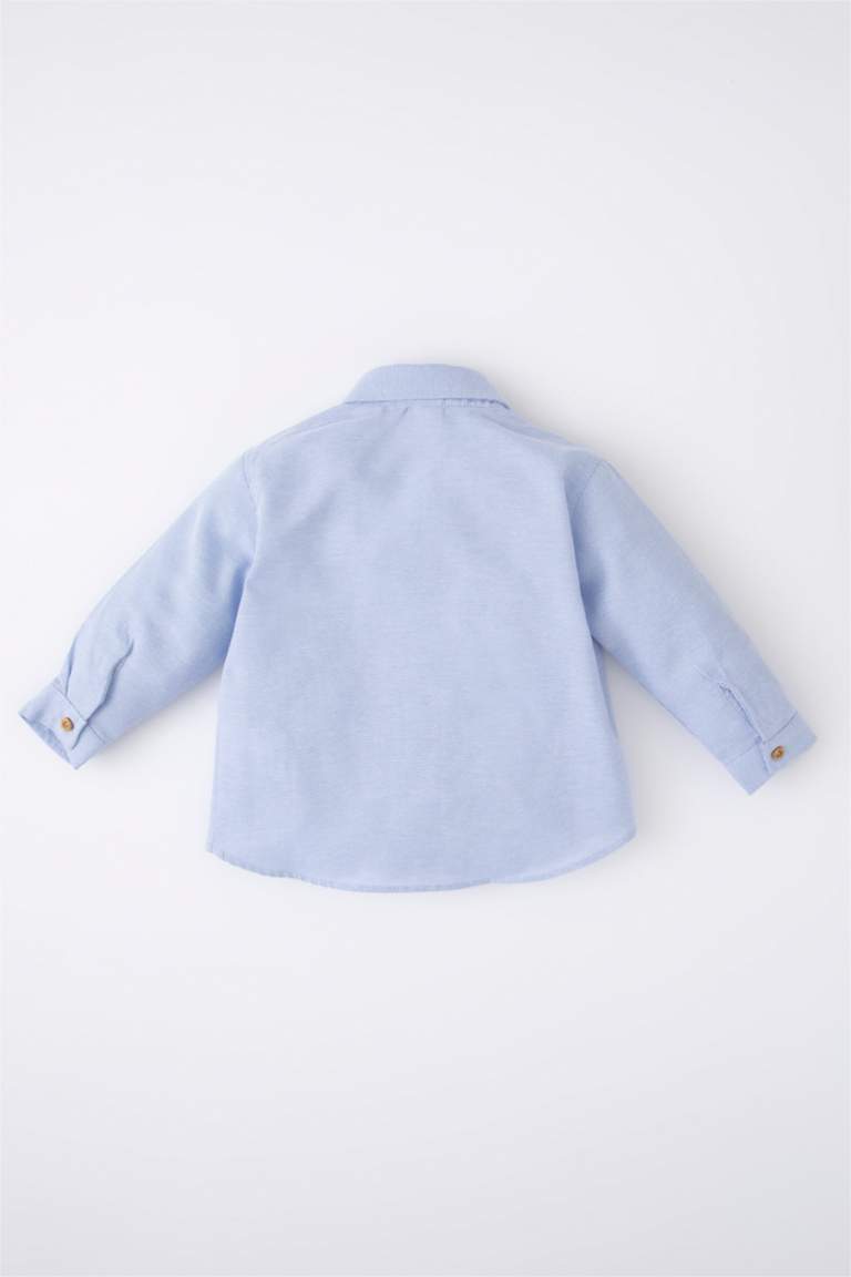Chemise Oxford Garçon NEXT - Manches Longues, Blanc Avec Motif, Taille 9 Mois