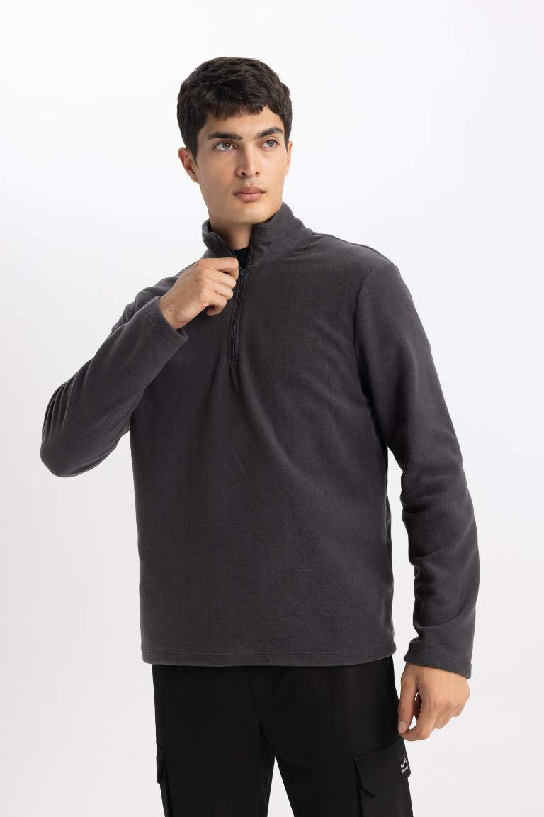 Regular Fit Dik Yaka Polar Sweatshirt
