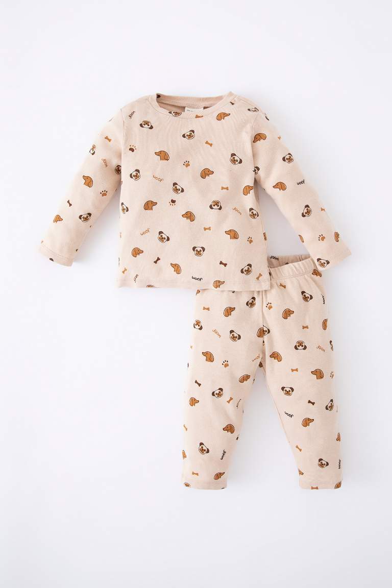 Baby Boy Crew Neck Animal Patterned Pajamas