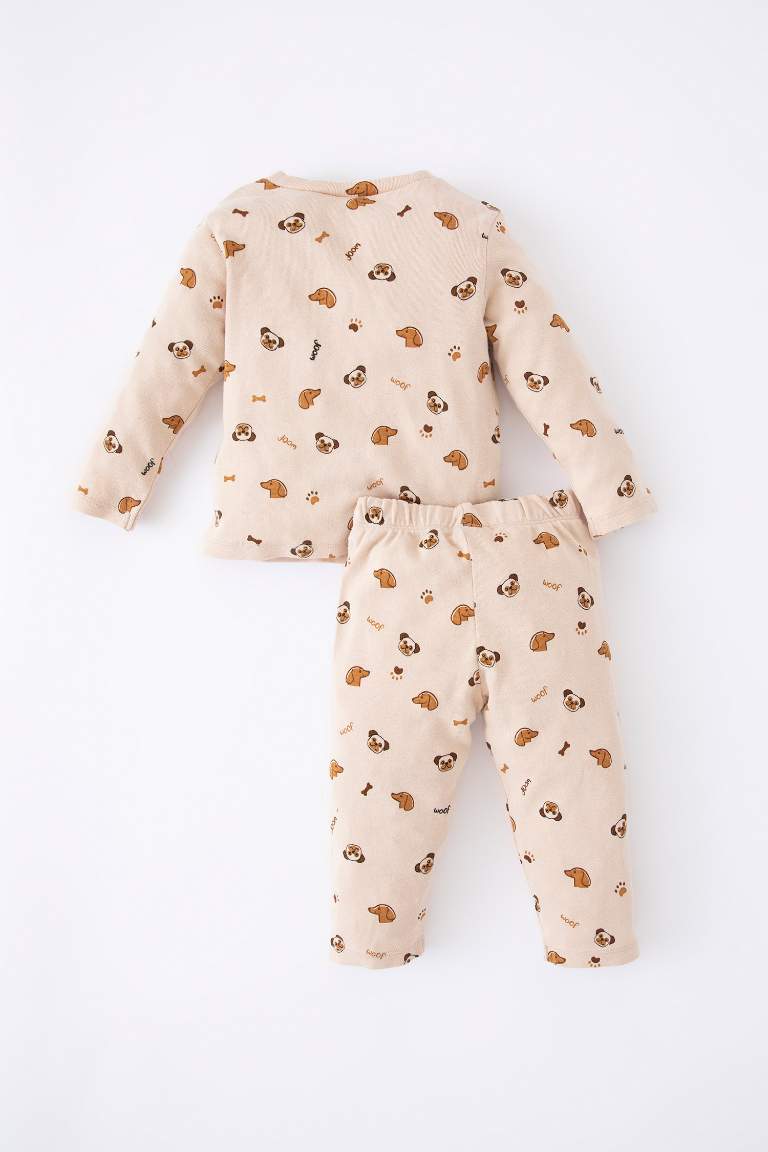 Baby Boy Crew Neck Animal Patterned Pajamas