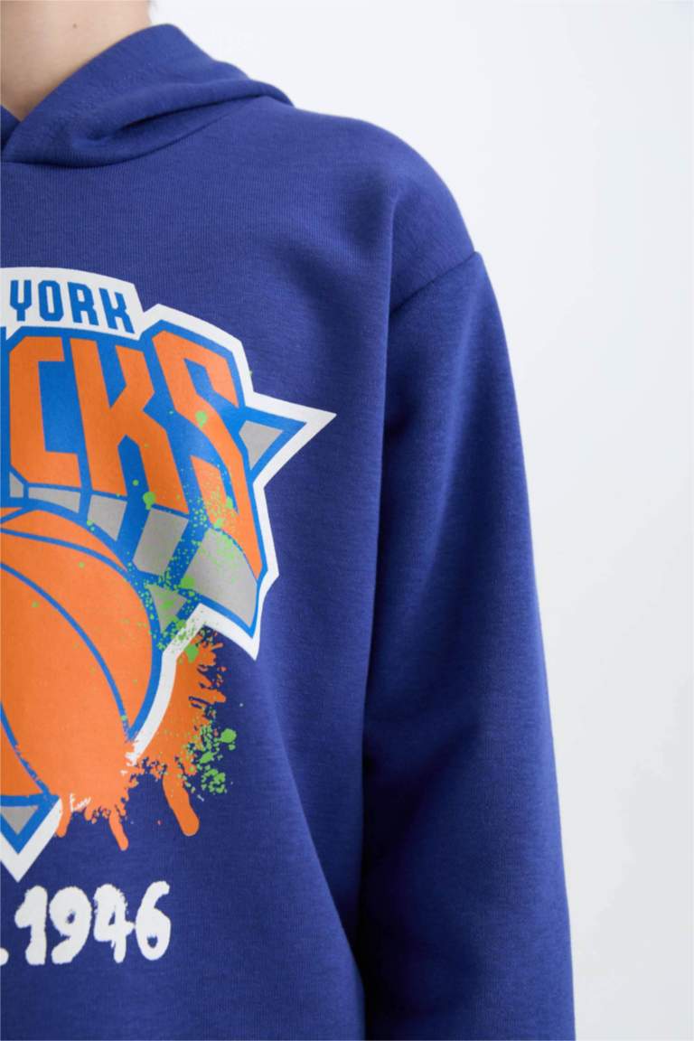 Erkek Çocuk NBA New York Knicks Kapüşonlu Sweatshirt