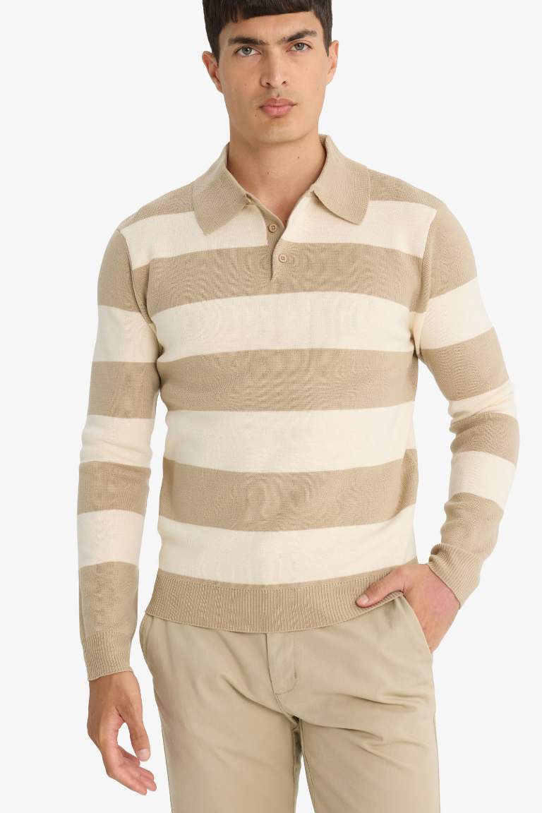 Standard Fit Polo Collar Knitwear Pullover