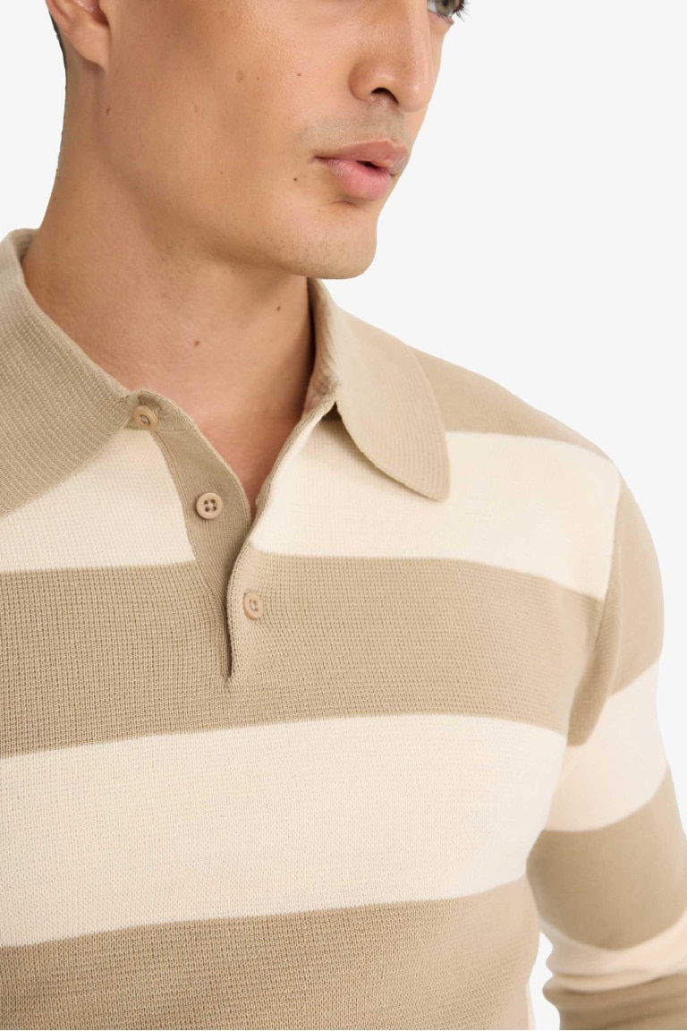 Standard Fit Polo Collar Knitwear Pullover
