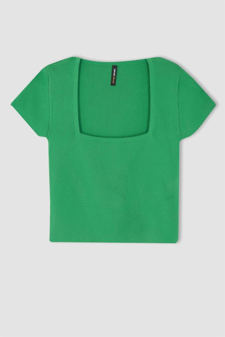 بلوز صوف نص ردن بياخة مستديرة