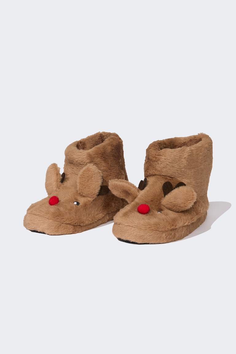 Girl Christmas Themed Flat Sole Home Boots