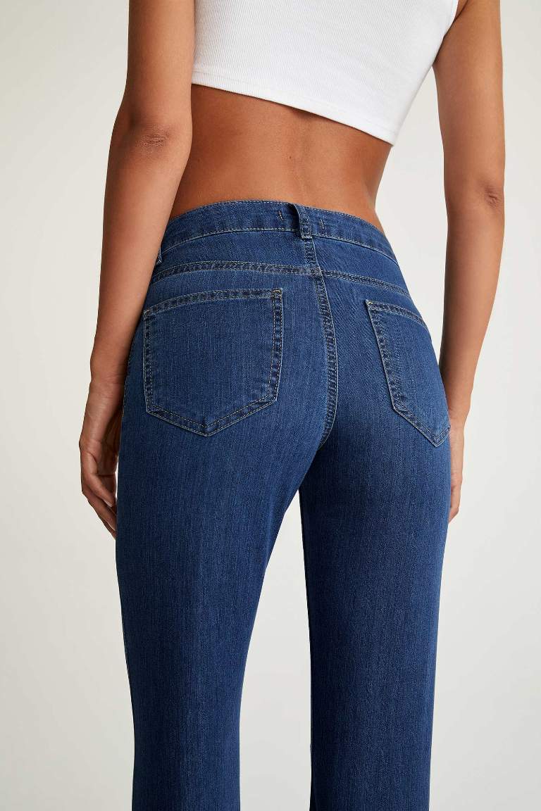 İspanyol Paça Normal Bel Jean Pantolon