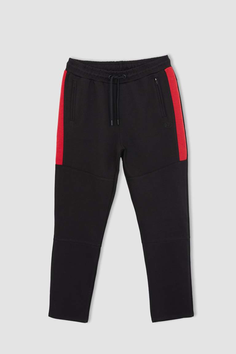 Slim Fit Straight Leg Zipper Pocket Sweatpants