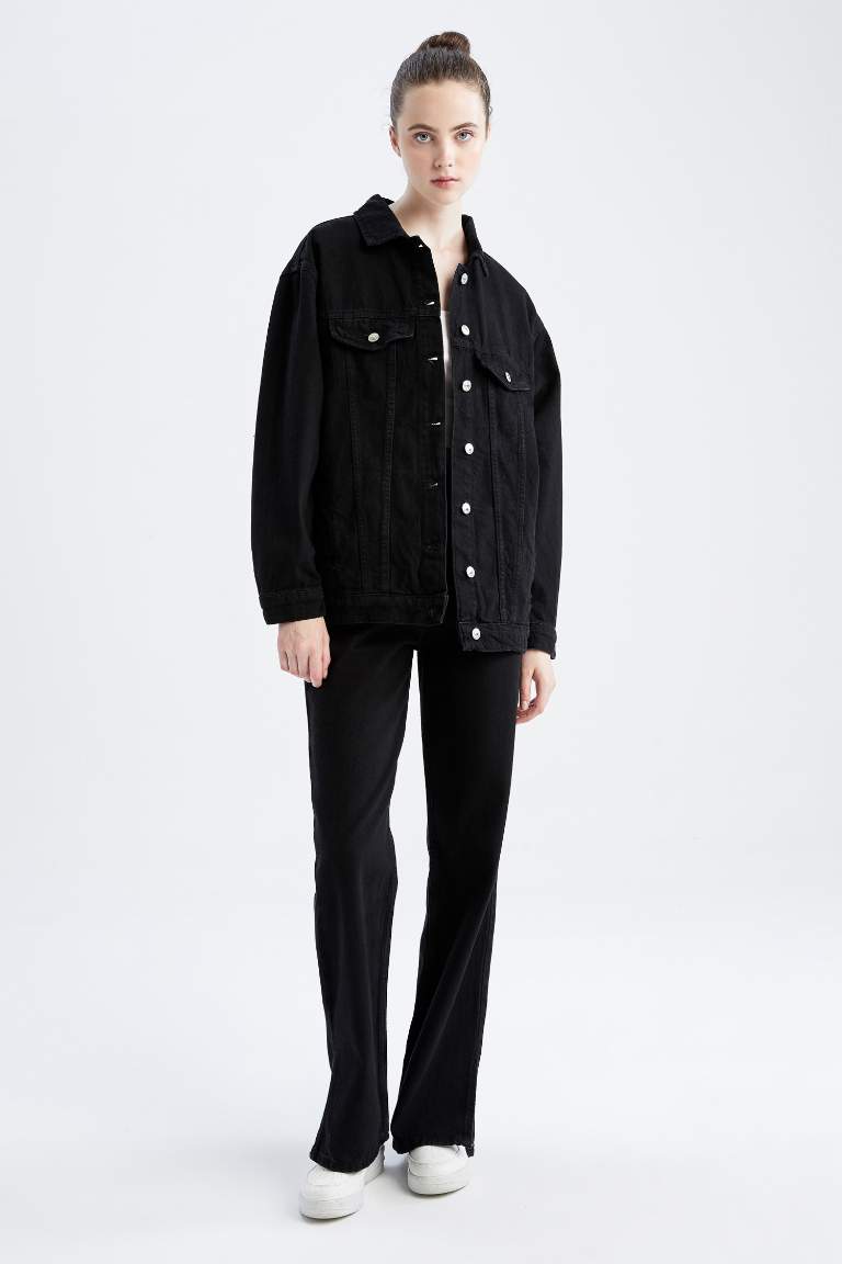 Oversize Fit Jean %100 Pamuk Ceket