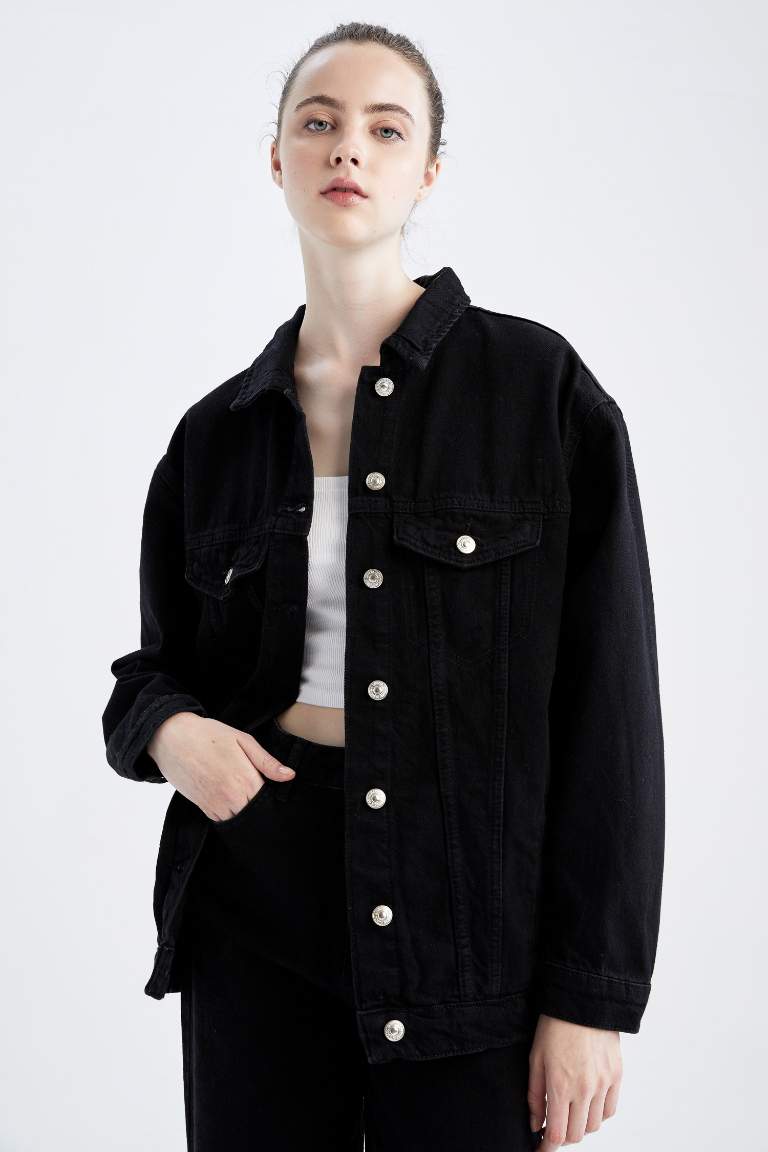Oversize Fit Jean %100 Pamuk Ceket