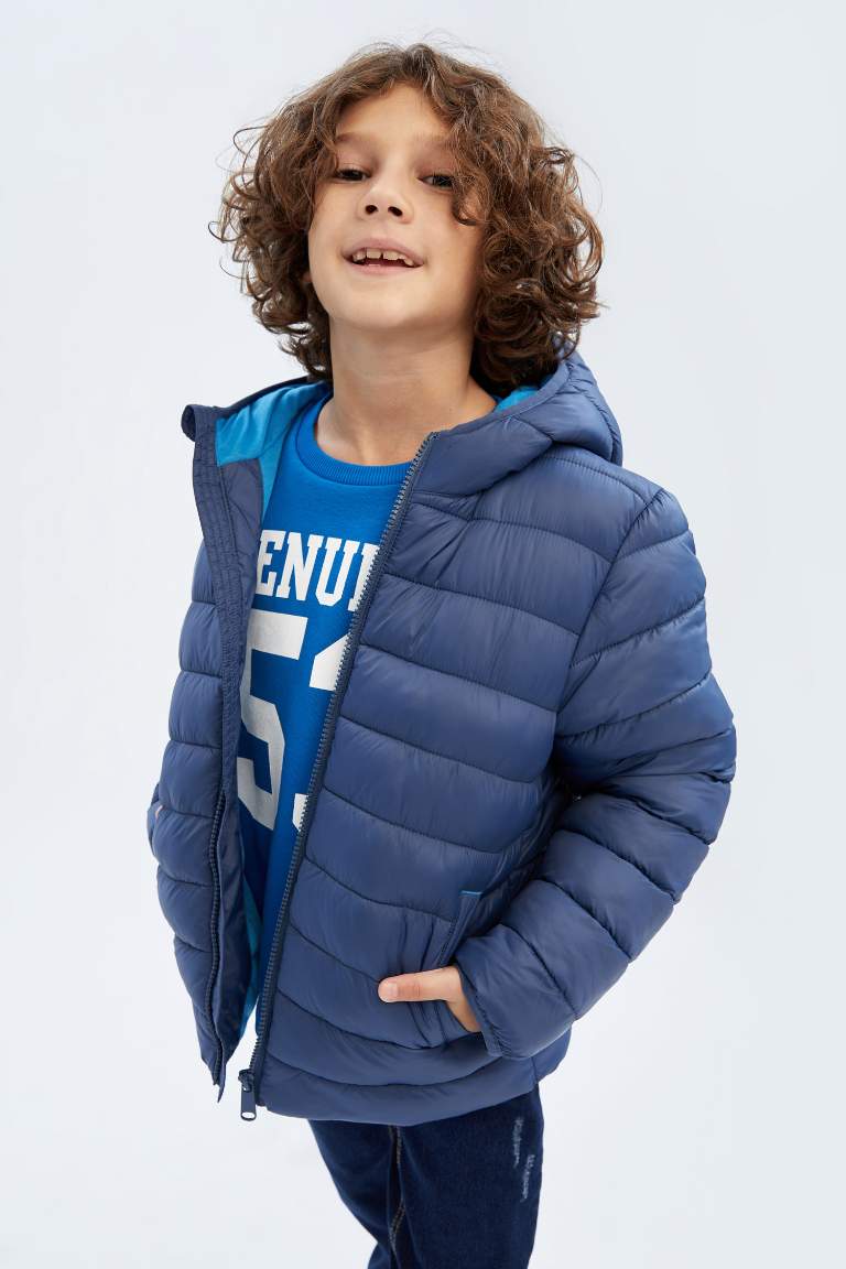 Boy Water Repellent Hooded Puffer Jacket