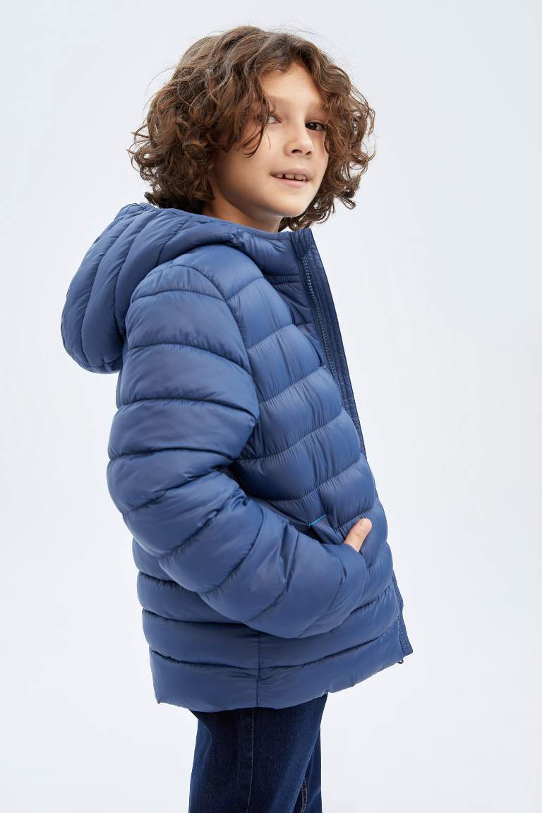 Boy Water Repellent Hooded Puffer Jacket