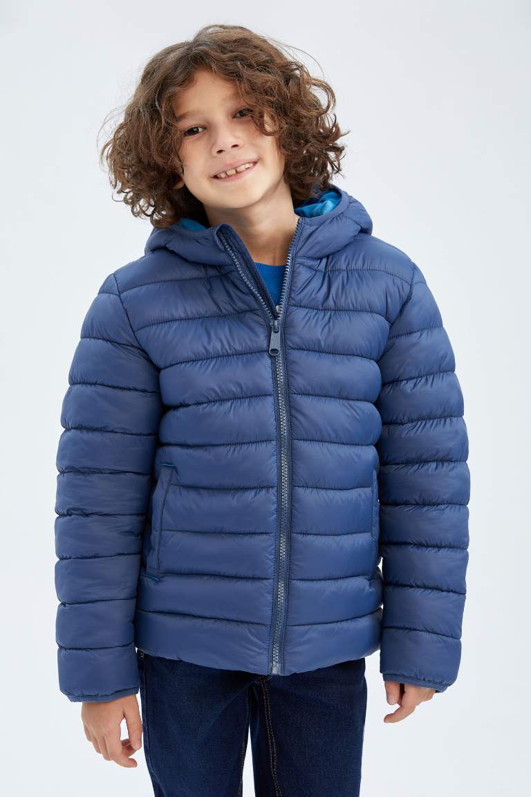 Boy Water Repellent Hooded Puffer Jacket