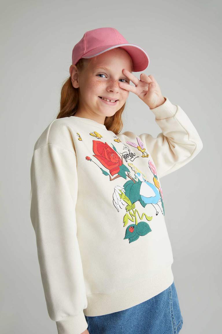 Sweatshirt à col rond Alice In Wonderland pour fille