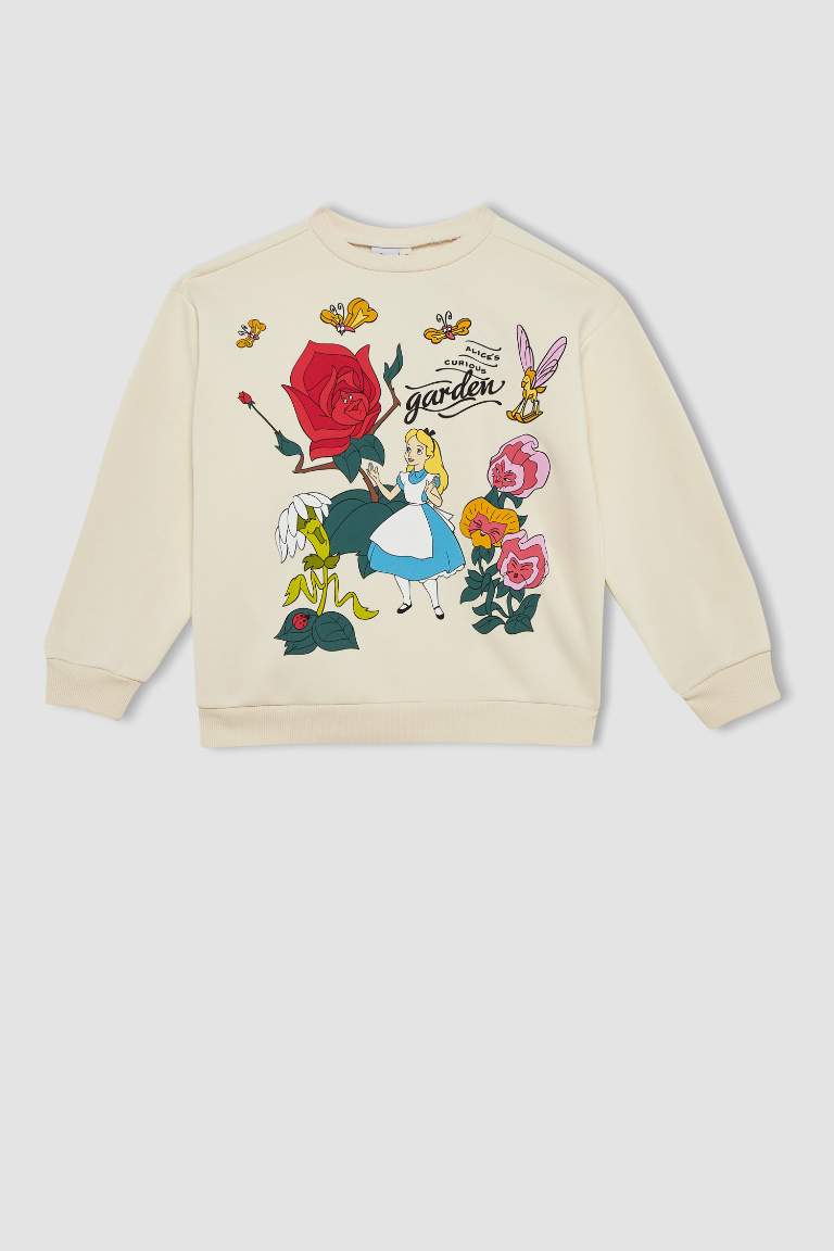 Girl Alice In Wonderland Crew Neck Sweatshirt