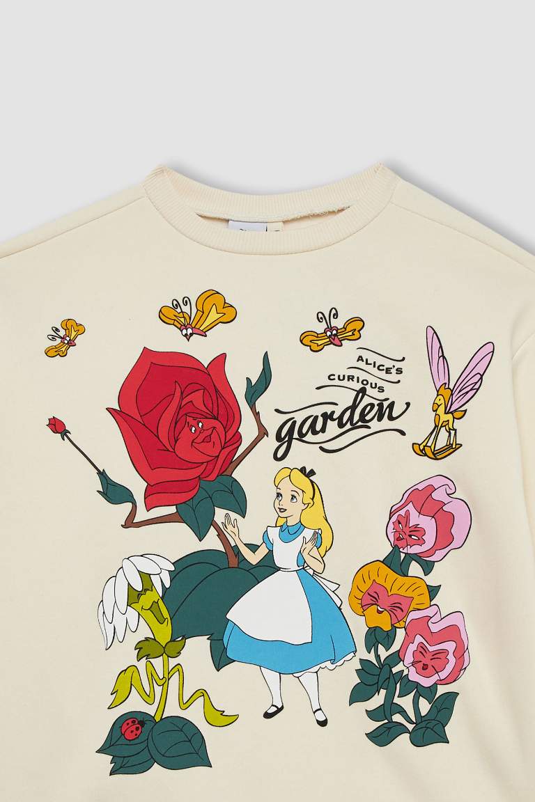 Girl Alice In Wonderland Crew Neck Sweatshirt