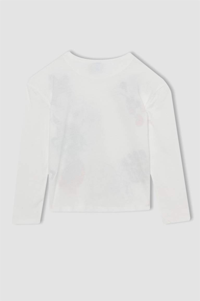 Қыздарға Disney Mickey & Minnie Лицензиялық дөңгелек жаға ұзын жеңді Ұзын жеңді футболка