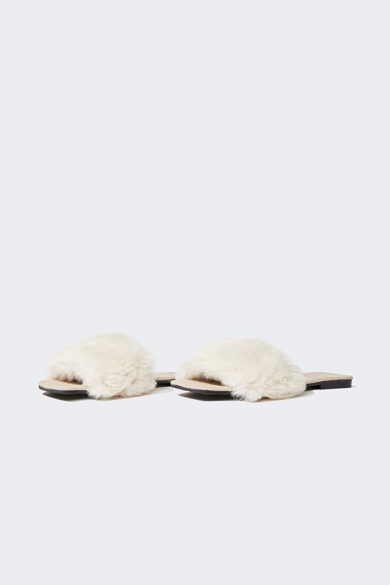 Kadın Fall in Love Düz Taban Kışlık Slip On Ev Terliği