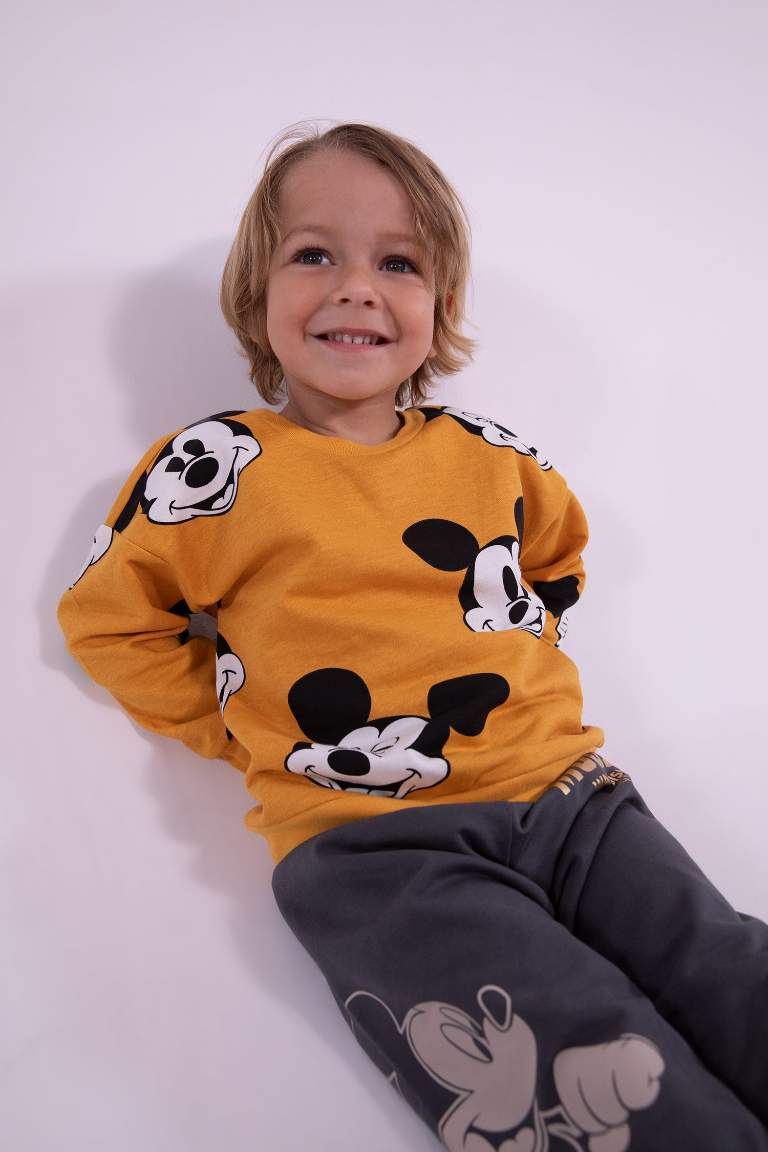 Erkek Bebek Disney Mickey & Minnie Bisiklet Yaka Sweatshirt